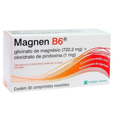 Magnen B6 722,2mg + 1,0mg 30 Comprimidos Revestidos