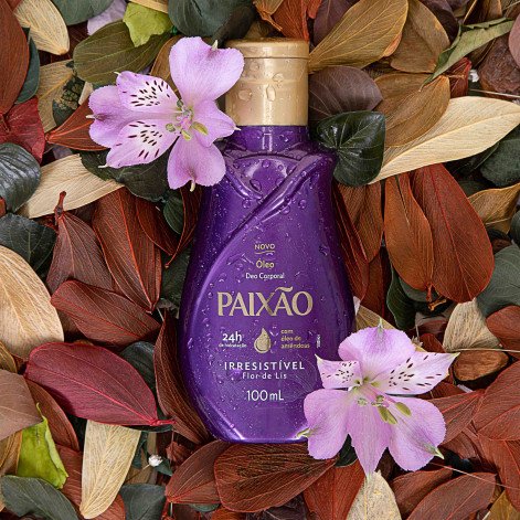 Óleo Corporal de Amêndoas Paixão Irresistível Flor de Lis 100ml .