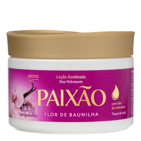 Loção Acetinada Paixão Hidratante Flor de Baunilha 300g