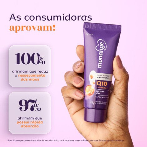 Loção Hidratante Mãos Monange Antissinais Q10 com Vitamina E 75g