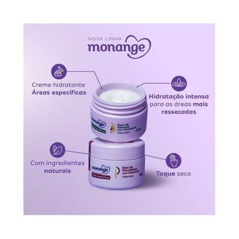 Creme Hidratante para Áreas Específicas Monange Óleo de Abacate com Vitamina E 50g Creme Hidratante para Áreas Específicas Monange Óleo de Abacate com Vitamina E 50g