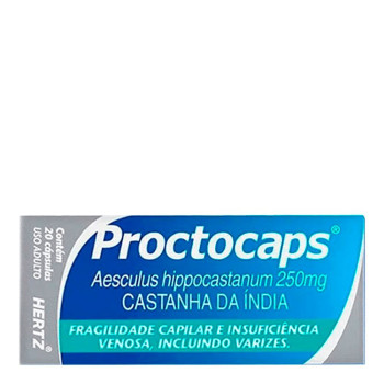 Fitoterápico e Vasoprotetor Proctocaps 250mg 20 Cápsulas