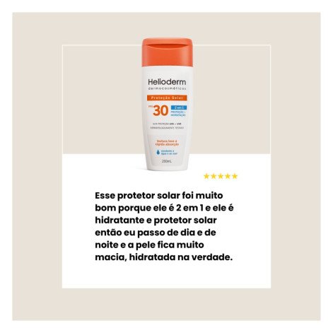 Protetor Solar Helioderm Suncare 2 em 1 FPS30 Resistente à Água 200ml