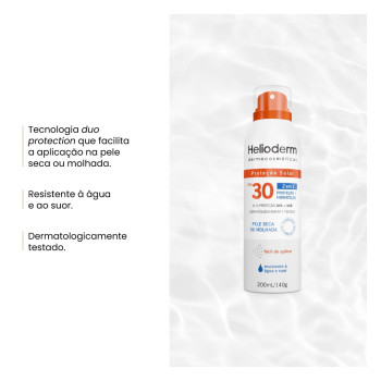 Protetor Solar Spray Helioderm 2 em 1 Fps30 200ml