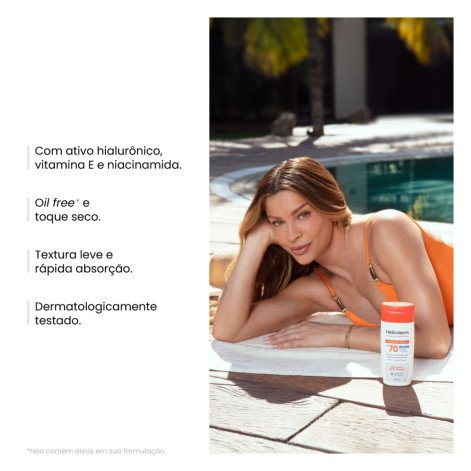 Protetor Solar Helioderm 3 em 1 FPS70 Ácido Hialurônico 200ml