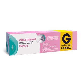 Clotrimazol 20mg Creme Vaginal 20g +3 Aplicadores Genérico Medley