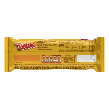 Bombom Twix Chocolate com Biscoito e Caramelo com 4 barras 80g
