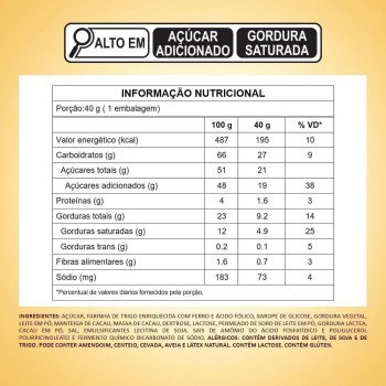 Chocolate Original com Biscoito e Caramelo 40g - Barra Individual Chocolate Original com Biscoito e Caramelo 40g - Barra Individual