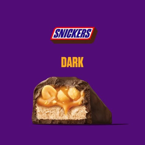 Snickers Barra Dark 42g Chocolate Meio Amargo com Amendoim e Caramelo