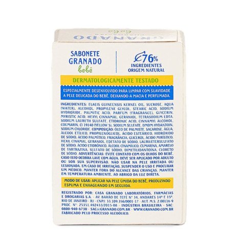 Sabonete de Glicerina em Barra Granado Bebê Tradicional com 90g Sabonete de Glicerina em Barra Granado Bebê Tradicional com 90g