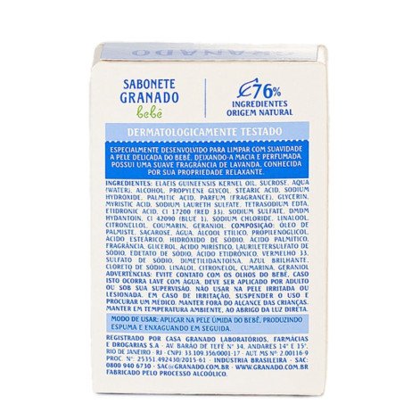 Sabonete em Barra de Glicerina Granado Infantil Bebê Lavanda 90g Sabonete em Barra de Glicerina Granado Infantil Bebê Lavanda 90g