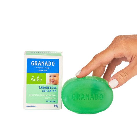 Sabonete em Barra Glicerina Granado Infantil Bebê Erva Doce 90g