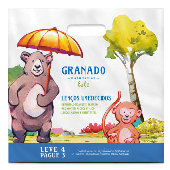 Lenço Umedecido Granado Bebê Com 50 Unidades Leve 4 Pague 3
