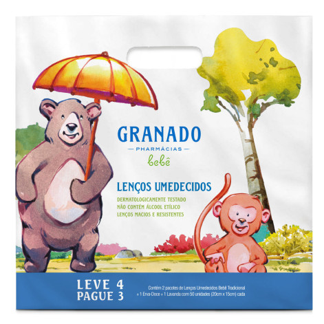 Lenço Umedecido Granado Bebê Com 50 Unidades Leve 4 Pague 3