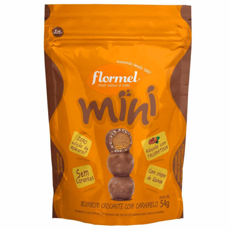 Mini Bombom Crocante com Caramelo Flormel 54g Mini Bombom Crocante com Caramelo Flormel 54g