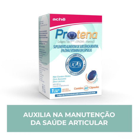 Protena Colágeno Não Hidrolisado Tipo II 40mg Aché-Biosintética 60 cápsulas Protena Colágeno Não Hidrolisado Tipo II 40mg Aché-Biosintética 60 cápsulas