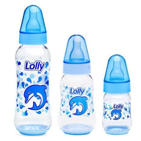 Kit 3 Mamadeiras Oceano Lolly Bico de Silicone Azul 240 | 70 | 50ml