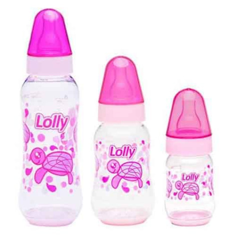 Kit 3 Mamadeiras Oceano Lolly Bico de Silicone Rosa 240 | 70 | 50ml