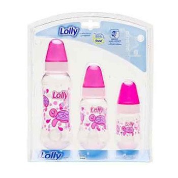 Kit 3 Mamadeiras Oceano Lolly Bico de Silicone Rosa 240 | 70 | 50ml