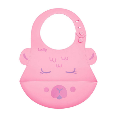 Babador de Silicone Pega Migalhas Lolly Kinddy Rosa