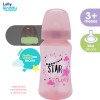 Mamadeira Lolly Kinddy Big Star 3+ Meses Rosa 330ml