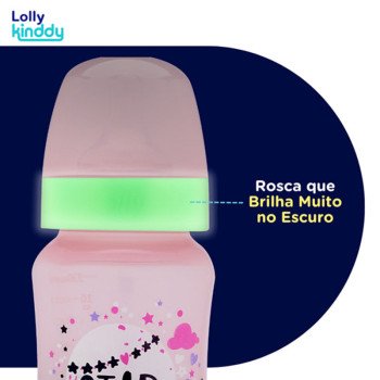 Mamadeira Lolly Kinddy Big Star 3+ Meses Rosa 330ml Mamadeira Lolly Kinddy Big Star 3+ Meses Rosa 330ml