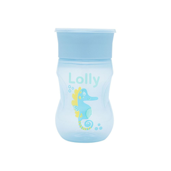 Copo de Transição Lolly Oceano 360 +8 meses Antivazamento Azul  330ml 1 Unidade
