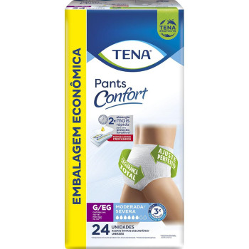 Roupa Íntima Descartável Tena Pants Confort Incontinência Urinária Moderada a Severa G/EG 24 Unidades