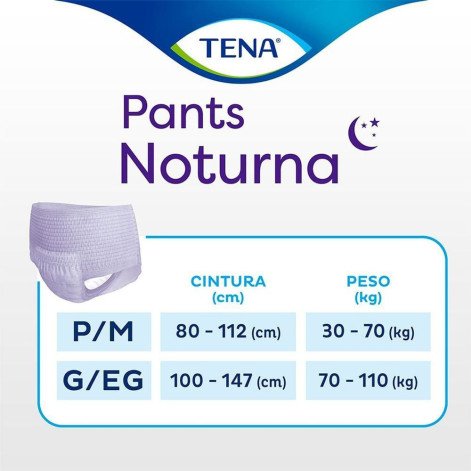 Roupa Íntima Descartável Tena Pants Noturna P/M 16 Unidades Roupa Íntima Descartável Tena Pants Noturna P/M 16 Unidades