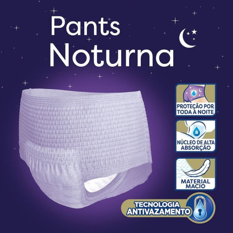 Roupa Íntima Descartável Tena Pants Noturna P/M 16 Unidades Roupa Íntima Descartável Tena Pants Noturna P/M 16 Unidades