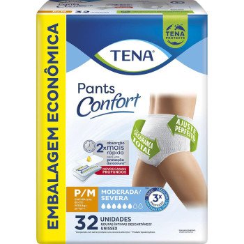Roupa Íntima Tena Pants Confort P/M Pacote com 32 Unidades