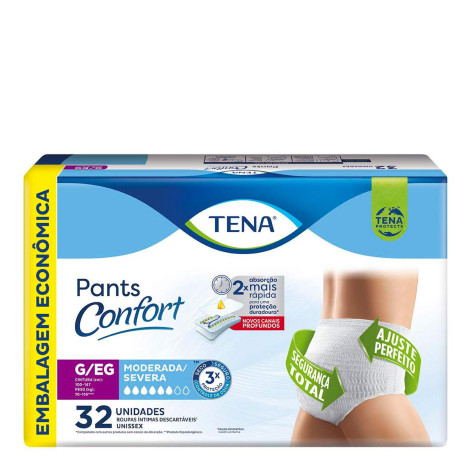 Roupa Íntima Tena Pants Confort G/EG 32 Unidades Roupa Íntima Tena Pants Confort G/EG 32 Unidades