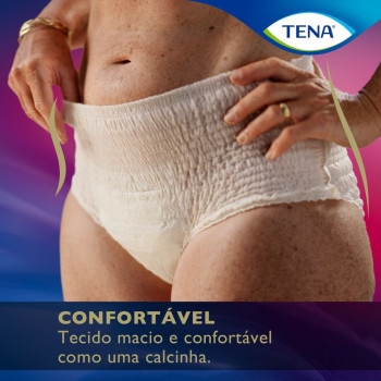 Roupa Íntima Descartável Tena Pants Discreet Incontinência Urinária Moderada Nude G/EG 16 Unidades