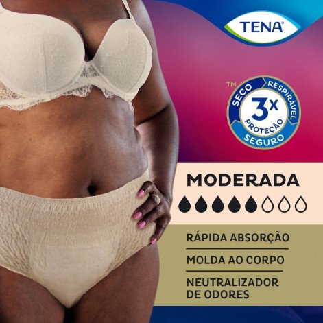 Roupa Íntima Descartável Tena Pants Discreet Incontinência Urinária Moderada Nude G/EG 16 Unidades Roupa Íntima Descartável Tena Pants Discreet Incontinência Urinária Moderada Nude G/EG 16 Unidades