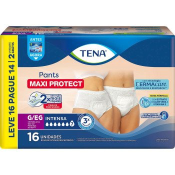 Roupa Íntima Tena Pants Dermacare G/EG Leve 16 Pague 14