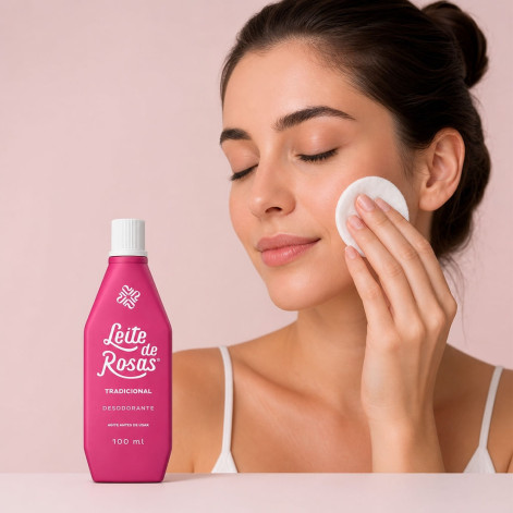 Loção de Limpeza Facial Leite de Rosas Tradicional 100ml