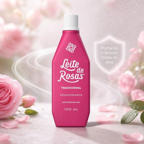 Loção de Limpeza Facial Leite de Rosas Tradicional 100ml