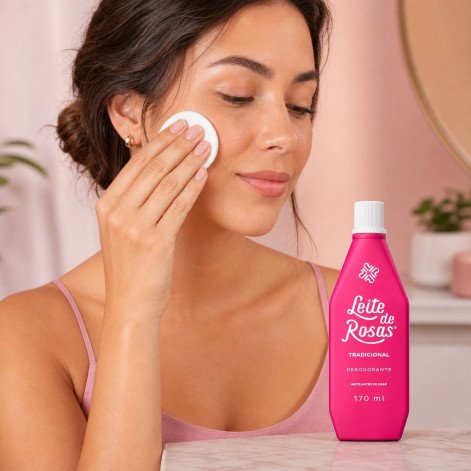 Loção de Limpeza Facial Leite de Rosas Tradicional 170ml