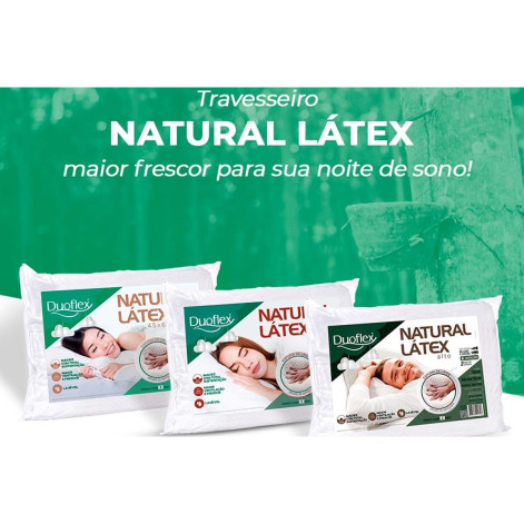 Travesseiro Látex Natural LN1200 c/ Capa Percal 200 Fios 45x65x13 - Duoflex Travesseiro Látex Natural LN1200 c/ Capa Percal 200 Fios 45x65x13 - Duoflex