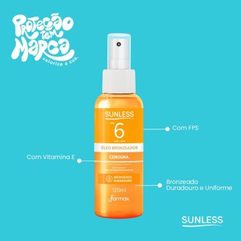 Óleo Bronzeador Sunless Cenoura FPS6 120ml