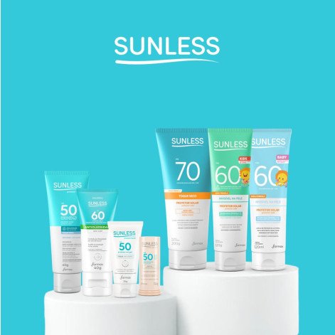 Protetor Solar Facial Sunless Com Base Bege Claro FPS50 60g Protetor Solar Facial Sunless Com Base Bege Claro FPS50 60g