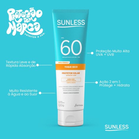 Protetor Solar Sunless Toque Seco Fps60 120g