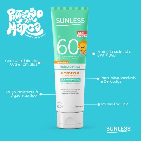 Protetor Solar Corporal FPS60 Sunless Kids 120g