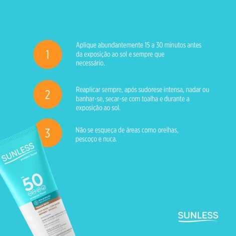 Protetor Solar Facial Sunless Com Base Bronze FPS50 60g Protetor Solar Facial Sunless Com Base Bronze FPS50 60g