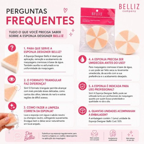 Esponja Para Maquiagem Designer Belliz 