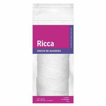 Discos Algodão Ricca 70 Unidades Maquiagem e Pele Macia
