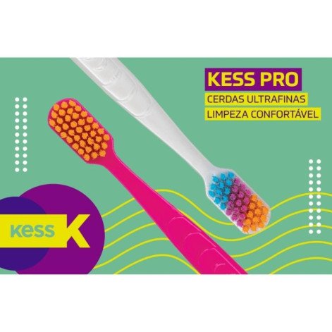 Escova Dental Extra Macia Kess Pro Pocket Belliz Verde Água