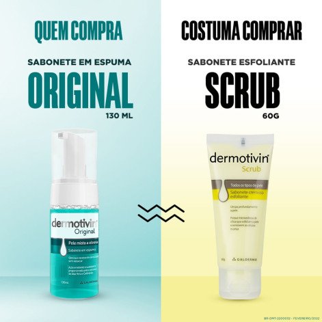Sabonete Facial em Espuma Dermotivin Original Pele Mista a Oleosa com 130ml
