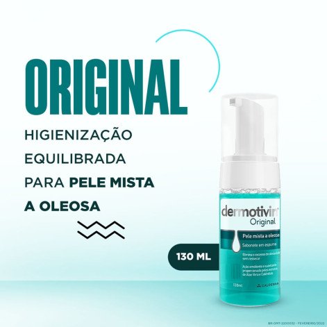 Sabonete Facial em Espuma Dermotivin Original Pele Mista a Oleosa com 130ml