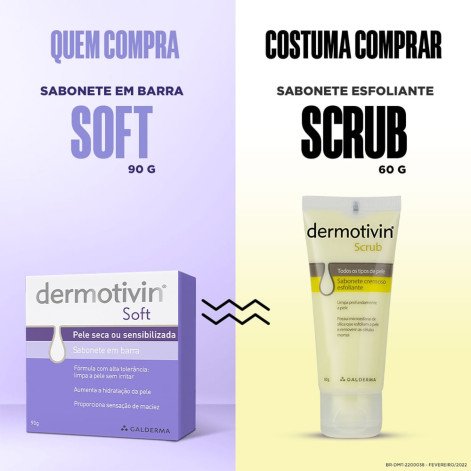 Sabonete em Barra Dermotivin Soft Pele Seca ou Sensibilizada com 90g